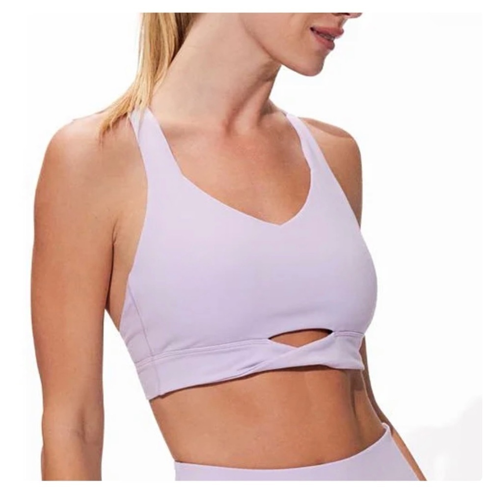 EleVen By Venus Williams | Wave Length Cut Out Tennis Sports Bra In Wisteria | M